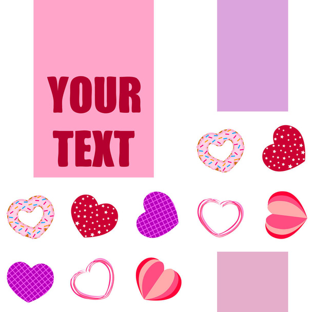 Abstract romantic background with hearts. Vector backdrop for Valentine's day. - Photo, image