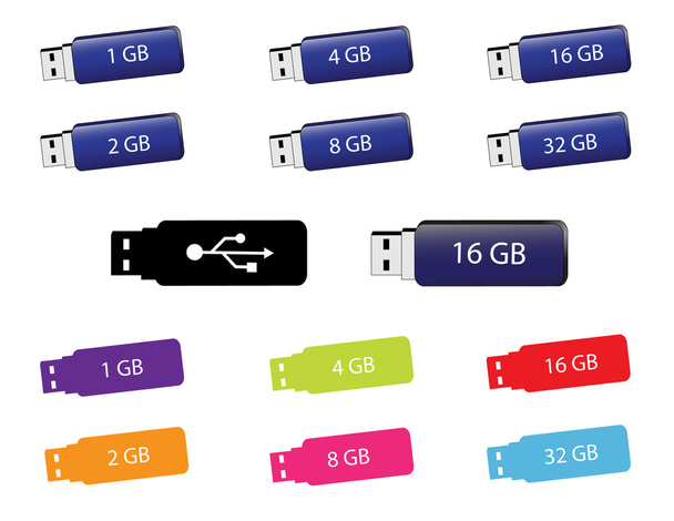 ícones stick USB
 - Vetor, Imagem
