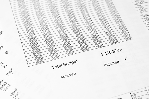 εγγράφου το οποίο απέρριψαν προϋπολογισμού - Φωτογραφία, εικόνα