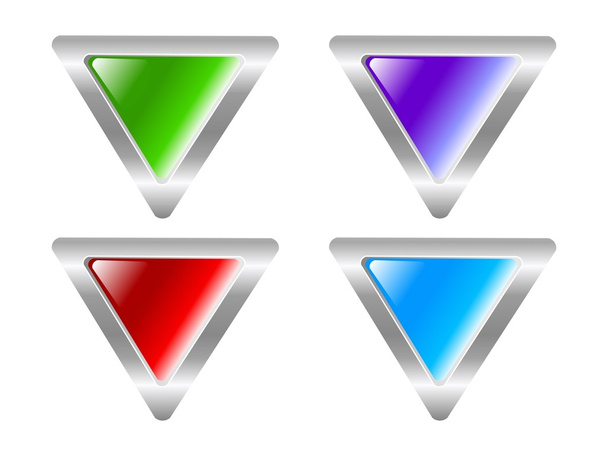 Silvery triangle buttons - Vektor, Bild