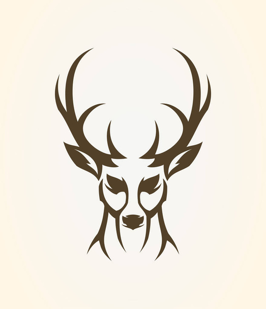 Obrysová silueta jelenů. Stylizované ikony Elk. - Vektor, obrázek