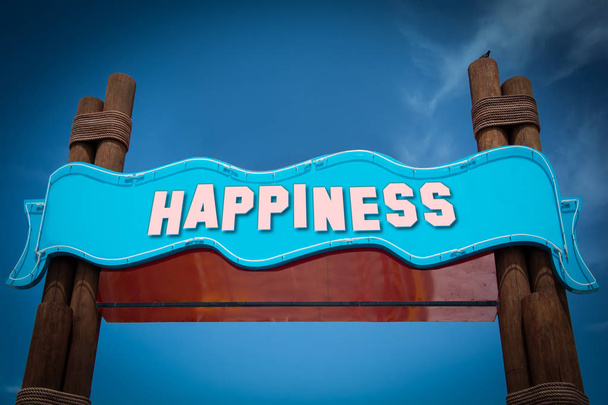 幸福への道路標識 - 写真・画像