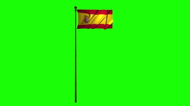 Spanje animatie vlag animatie groen scherm animatie Spanje zwaaien vlag zwaaiende groene scherm zwaaien Spanje 4k vlag 4k groen scherm 4k Spanje land vlag land groen scherm land - Video