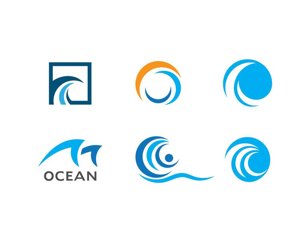 Water Wave symbol and icon Logo Template - Vector, Image