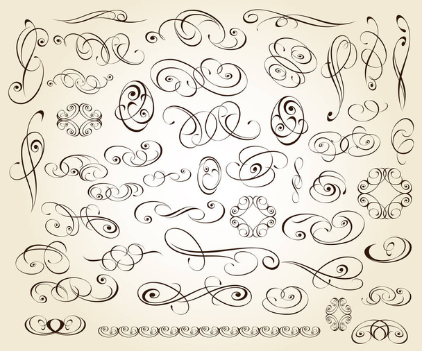 Set of decorative elements. Dividers.Vector illustration. - Vector, Image