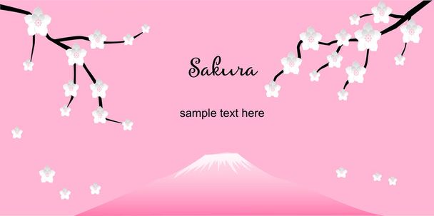 Blooming Sakura a háttérben a Fuji - Vektor, kép