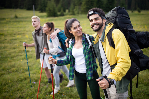 Trek Hiking Group Destination Experience Backpack Lifestyle Concept - Фото, зображення