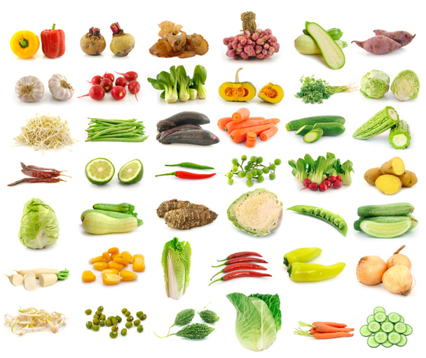 Vegetable collection isolated on a white background. - Photo, Image