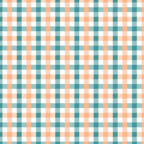 Green and Orange Gingham pattern. Texture from squares for - plaid, tablecloths, clothes, shirts, dresses, paper, bedding, blankets, quilts and other textile products. Vector illustration EPS 10 - Vector, Image