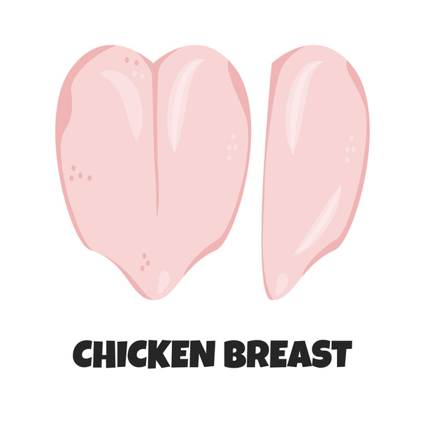 Διάνυσμα ρεαλιστική απεικόνιση του μαστού κοτόπουλο - Διάνυσμα, εικόνα