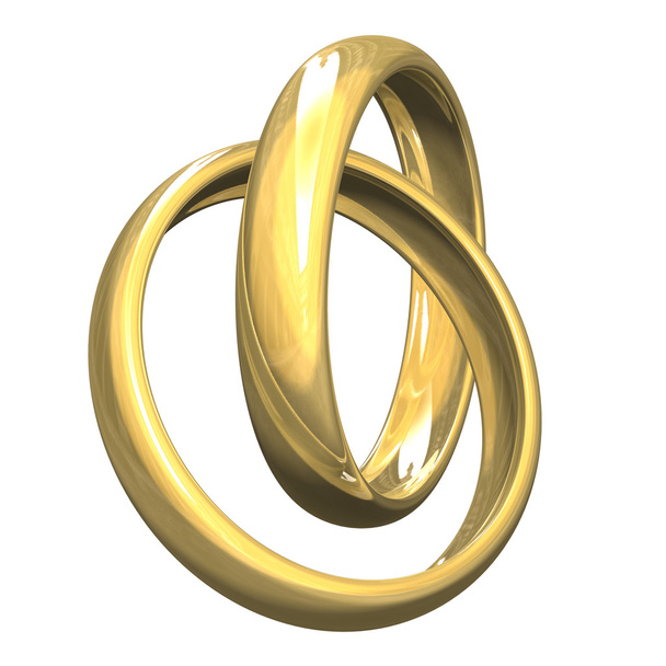 Isolated wedding rings in gold - Фото, зображення
