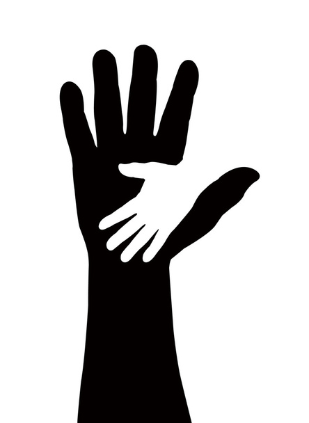 segítő kezek. ábrán látható fekete háttér - Fotó, kép