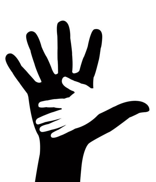 Helping hands. Vector illustration on black background - Wektor, obraz
