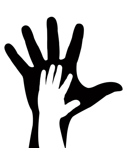 Helping hands. Vector illustration on black background - Vector, Image