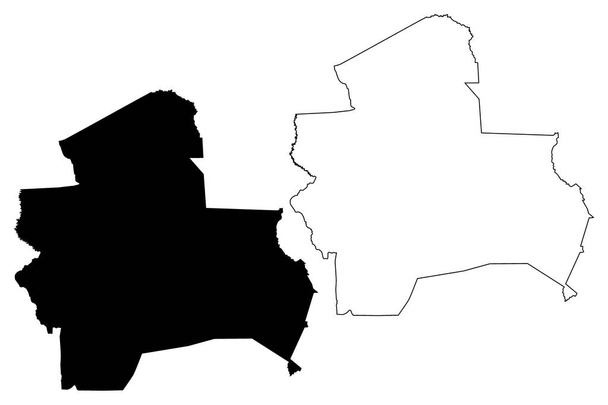 Département de Santa Cruz (État plurinational de Bolivie, départements de la Bolivie) illustration vectorielle de carte, croquis de gribouillis Santa Cruz ma
 - Vecteur, image