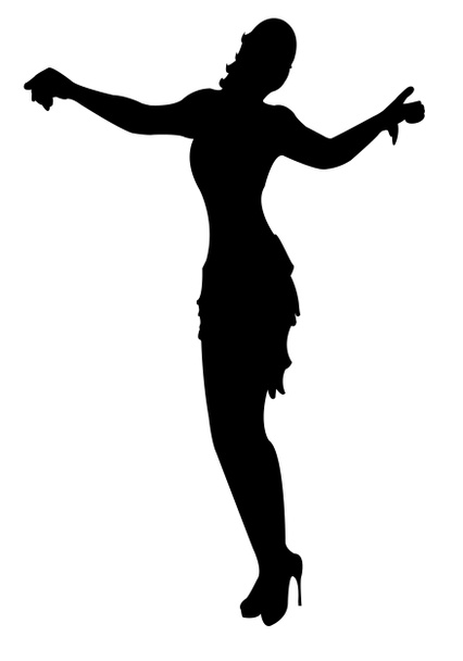 Танцююча дівчина силует
 - Фото, зображення
