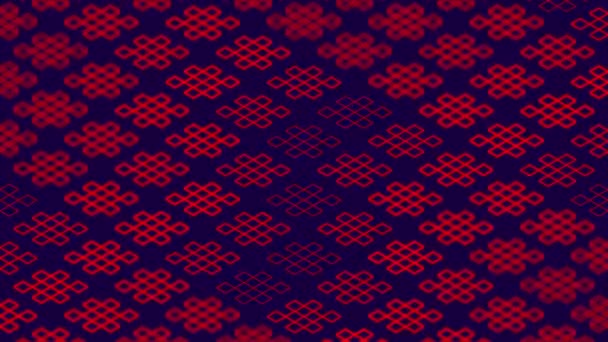 Patrón chino línea abstracta 3D iluminación isométrica virtual en movimiento, Vintage mezcla de diseño de concepto de tecnología moderna, que brilla sobre fondo azul oscuro animación de bucle sin costuras 4K con canal alfa mate
 - Imágenes, Vídeo