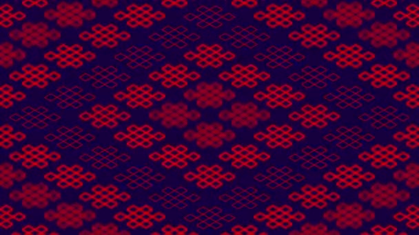 Chinesisches Muster abstrakte Linie 3D virtuelle isometrische Beleuchtung bewegt, Vintage-Mix moderner Technologie Konzeptdesign, glühend auf dunkelblauem Hintergrund nahtlose Looping-Animation 4k mit mattem Alpha-Kanal - Filmmaterial, Video