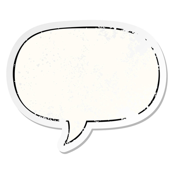 Cartoon toespraak bubble noodlijdende sticker en toespraak bubble distr - Vector, afbeelding