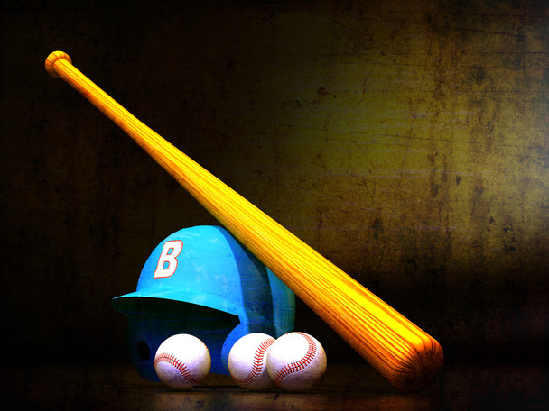 Casque de baseball, chauve-souris, boules
 - Photo, image