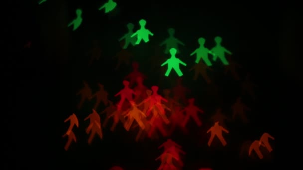 Figures colorées clignotantes des hommes, une guirlande de lumières de forme lumineuse inhabituelle
 - Séquence, vidéo
