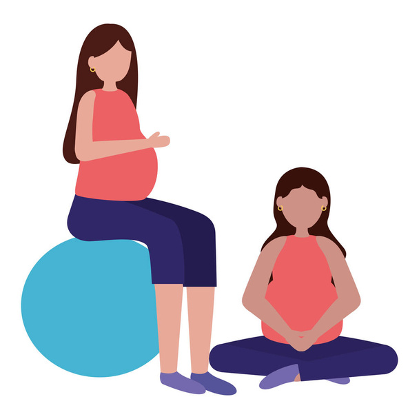 embarazo y maternidad escena plana
 - Vector, imagen