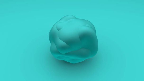 3D rendering of a spherical object with a wavy surface. Image for the desktop background. Abstract, 3D illustration of futuristic design. - Photo, Image