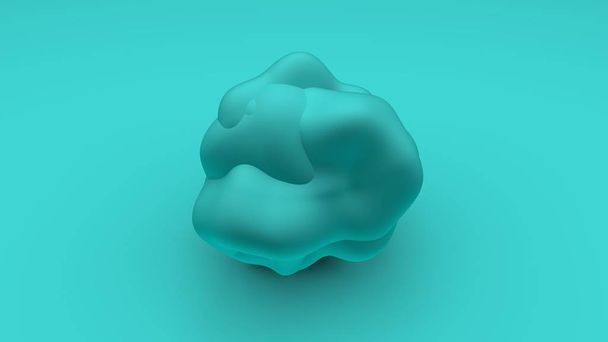 3D-rendering van een sferisch object met een golvend oppervlak. Afbeelding voor de bureaubladachtergrond. Abstract, 3D illustratie van futuristisch design. - Foto, afbeelding