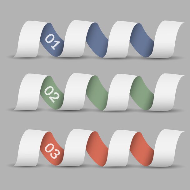 Three numbered ribbons-banners - Vector, Image