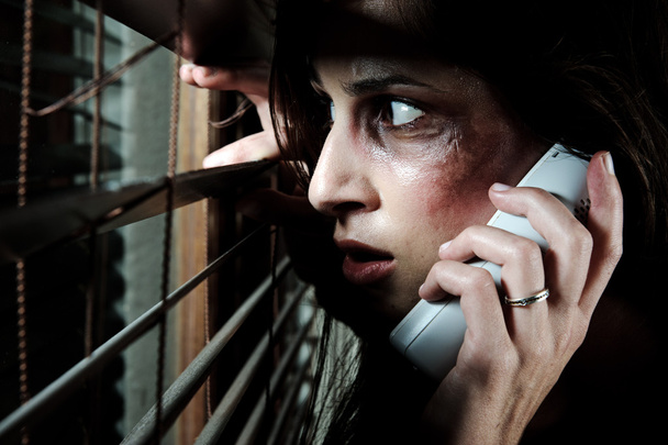 Calling for help domestic abuse concept - Фото, изображение