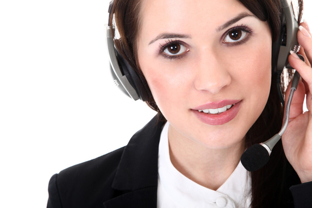 Businesswoman with headphones - Fotó, kép