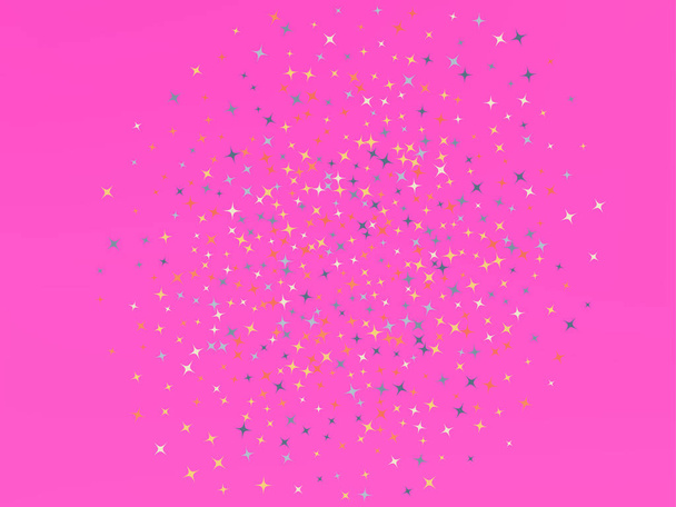 Pink color background. Stars confetti.  - Vector, Image
