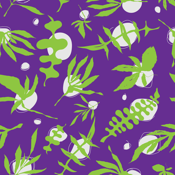 Floral foliage seamless pattern - Vetor, Imagem