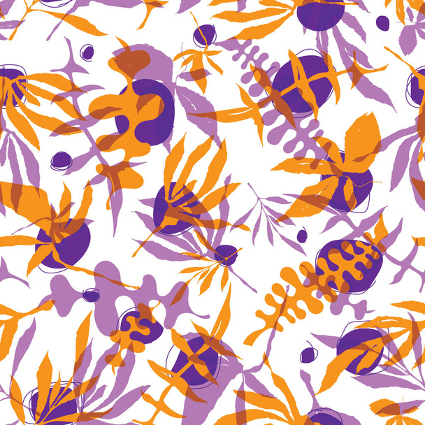 Floral foliage seamless pattern - Vector, imagen
