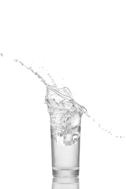 Water in glass isolated on white background - Φωτογραφία, εικόνα