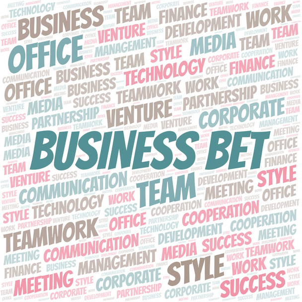 Business Bet word cloud. Collage made with text only. - Vector, Image