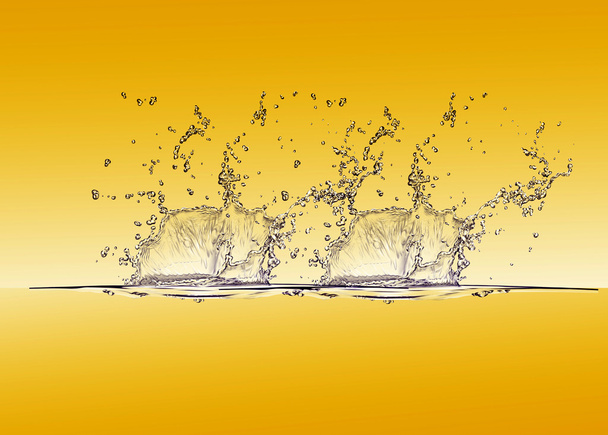Veden roiske eristetty keltaisella
 - Valokuva, kuva