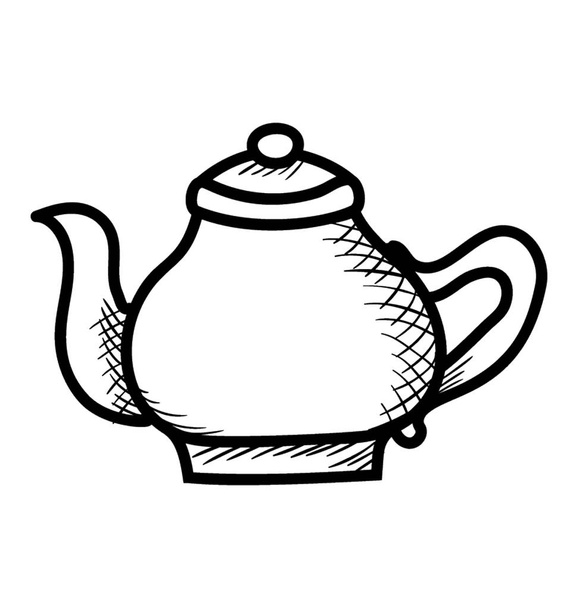 Doodle design of tea kettle vector  - Вектор,изображение