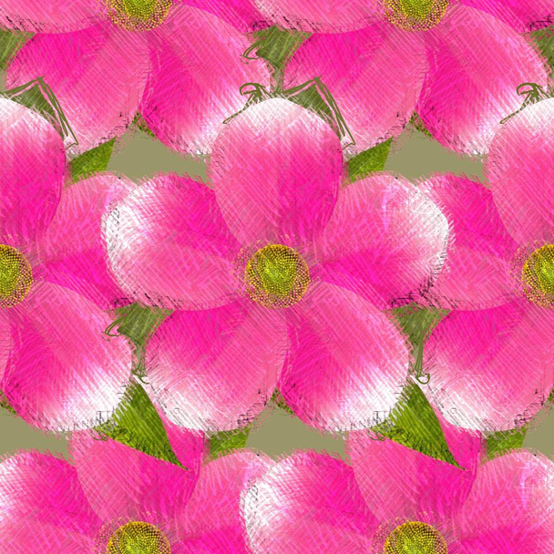 seamless pattern with flowers on background - Fotoğraf, Görsel