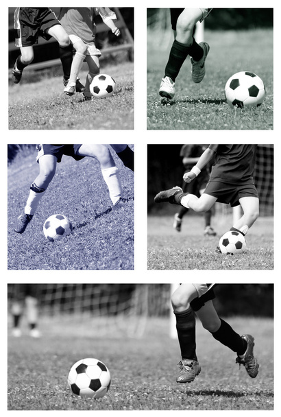 サッカーのコラージュ - 写真・画像