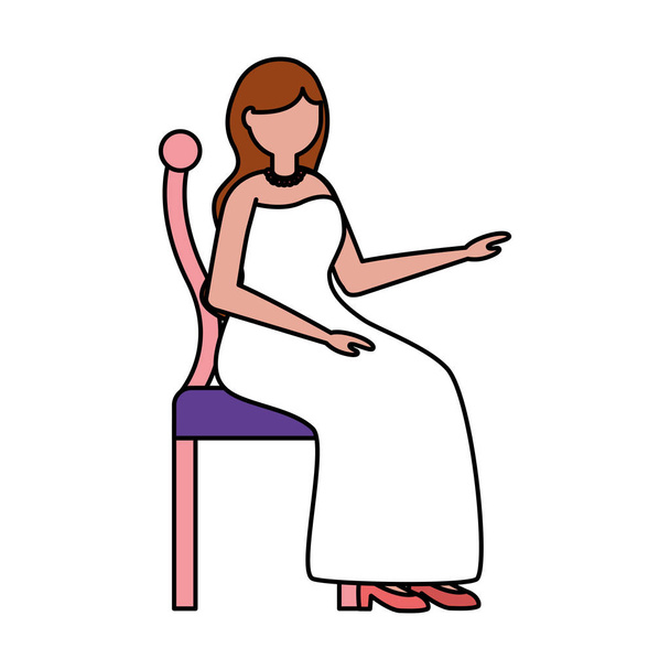 femme élégante assise sur la chaise
 - Vecteur, image