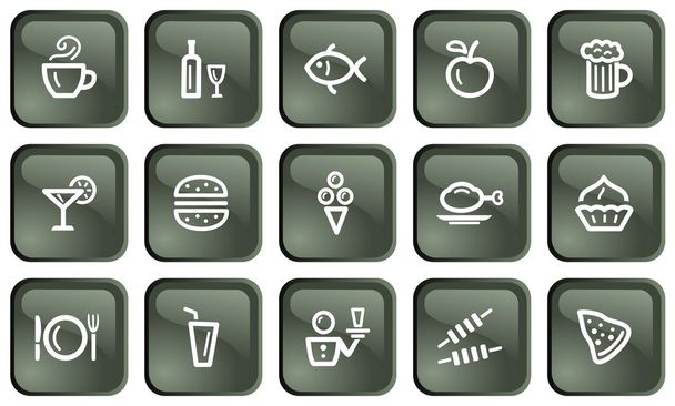 Food and drink buttons - Vektor, Bild