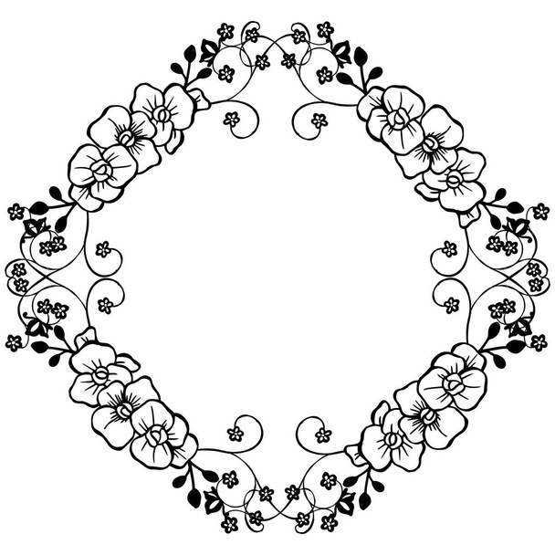 Patrón floral gráfico, tarjeta para fondo blanco. Vector
 - Vector, imagen