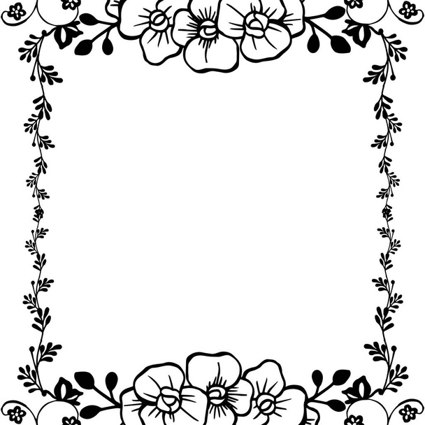 Grafik çiçek deseni, beyaz arka plan için kart. Vektör - Vektör, Görsel