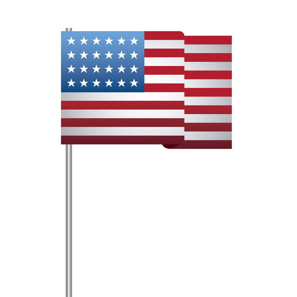 Verenigde staat van de Amerikaanse vlag in stok - Vector, afbeelding