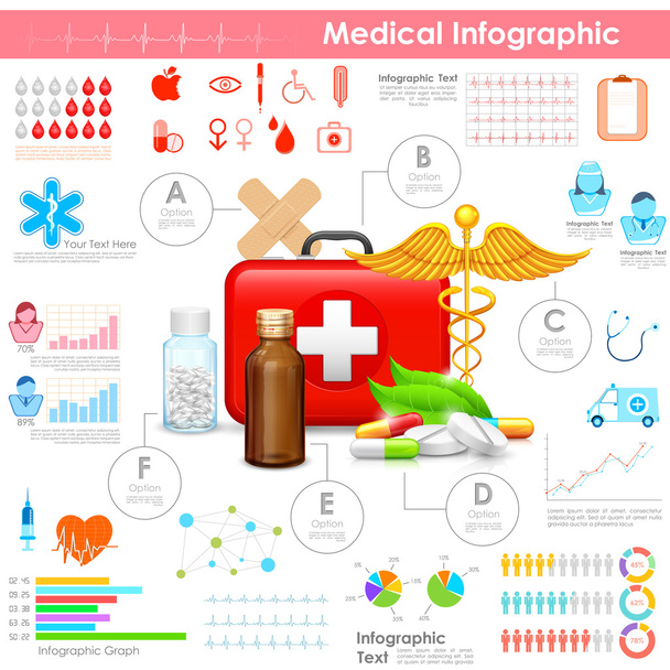 保健・医療のインフォ グラフィック - ベクター画像