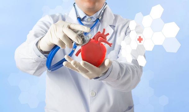 serce wykrywa tętno, Objawy kardiologiczne, koncepcja 3D - Zdjęcie, obraz