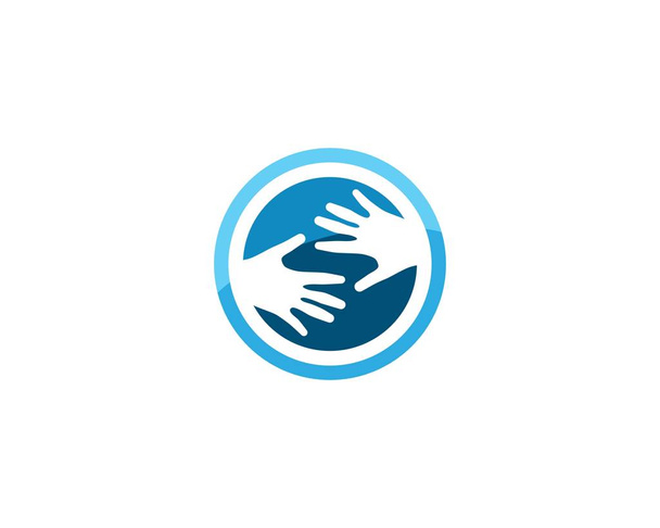 Modelo de logotipo de cuidado de mão - Vetor, Imagem