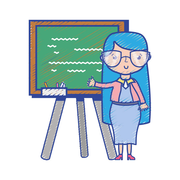teacher teaching class lesson in the backcoard - Vector, Image