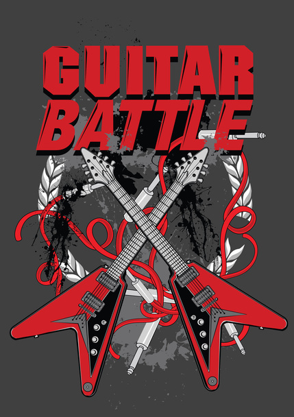 Gitar savaş poster - Vektör, Görsel